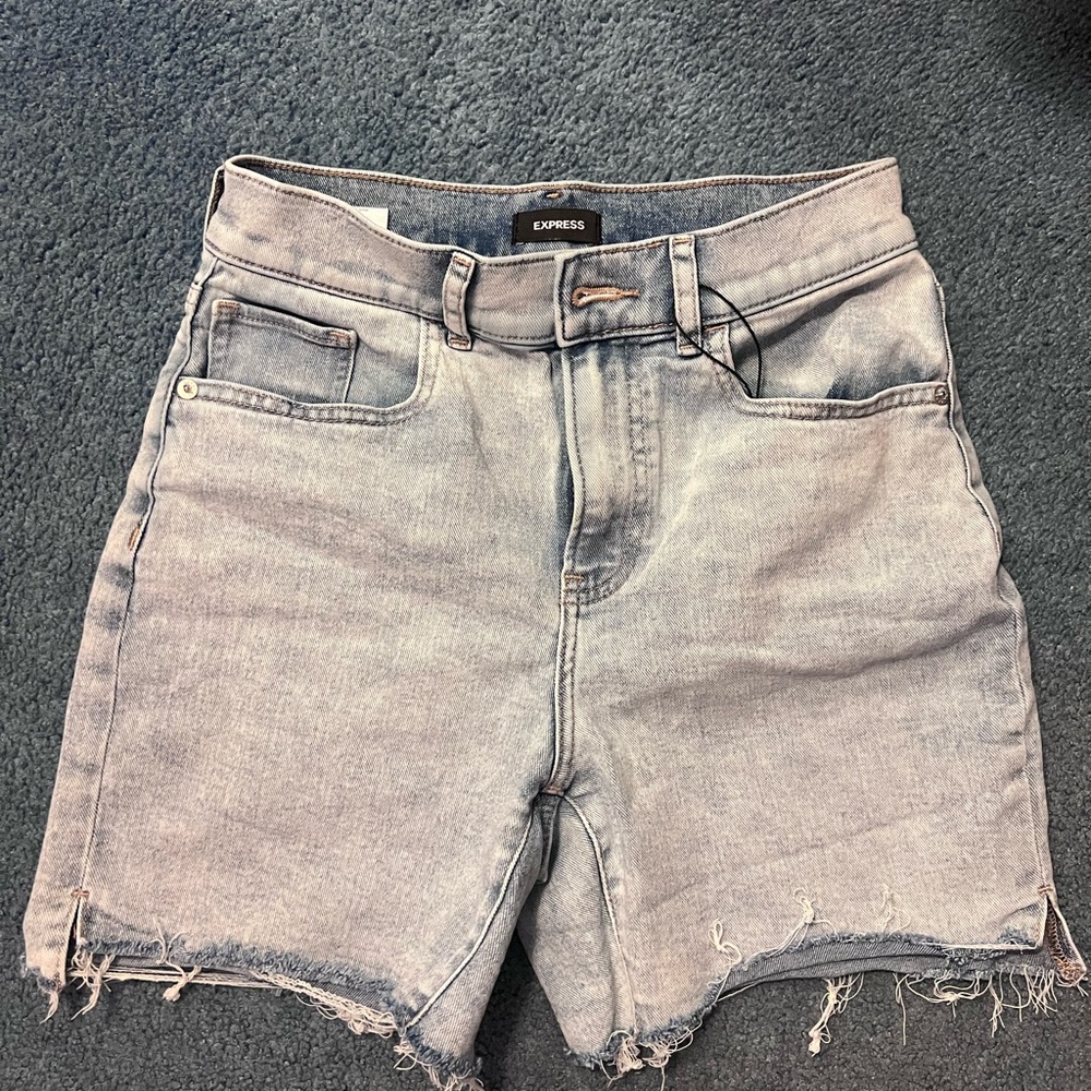 Express 00 high rise denim shorts